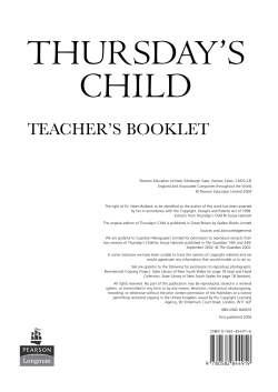 Thursday`s Child - Pearson Schools and FE Colleges