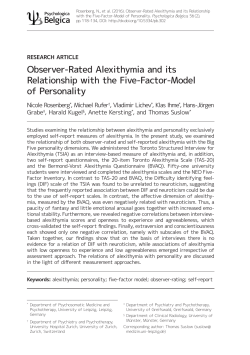 Observer-Rated Alexithymia and its Relationship with the Five