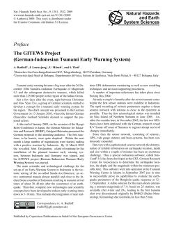 Preface The GITEWS Project (German