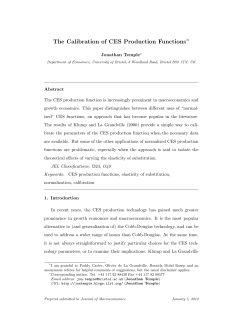 The Calibration of CES Production Functions