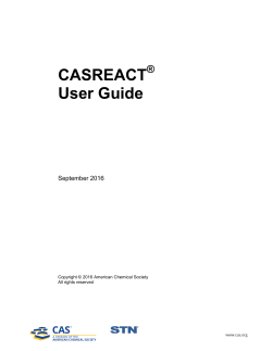 CASREACT User Guide - Chemical Abstracts Service