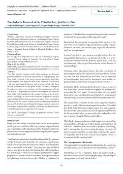 Prophylactic Removal of the Third Molars: Justified or Not