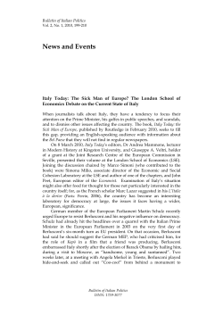 Italy Today: The Sick Man of Europe?