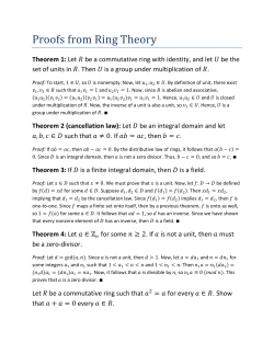 Proofs from Ring Theory