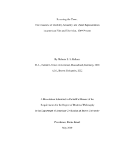 Screening the Closet: The Discourse of Visibility, Sexuality, and