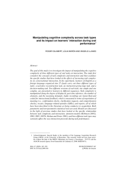 Manipulating cognitive complexity across task types and