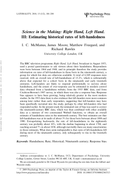 Science in the Making: Right Hand, Left Hand. III