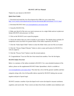 SEANCE 1.05 User Manual Thanks for your