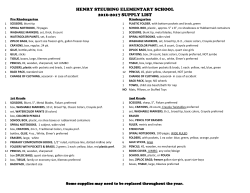 henry steubing elementary school 2016-2017 supply list