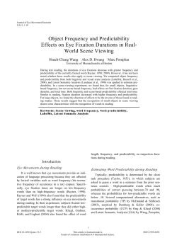 Object Frequency and Predictability Effects on Eye Fixation