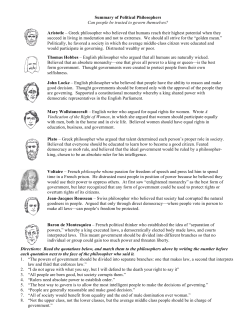 Summary of Political Philosophers