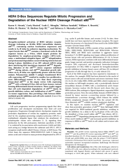 HER4 D-Box Sequences Regulate Mitotic