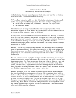 Instructional Read Aloud - Teachers College Reading and Writing