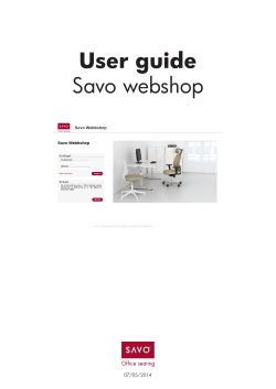 User guide Savo webshop