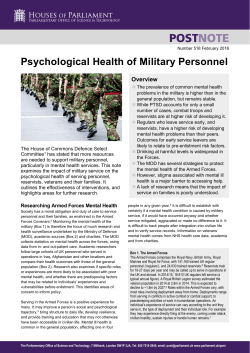 Psychological Health of Military Personnel