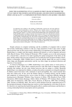 does the handwriting style learned in first grade determine the style