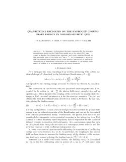 QUANTITATIVE ESTIMATES ON THE HYDROGEN GROUND