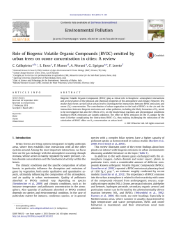 Role of Biogenic Volatile Organic Compounds (BVOC) emitted by
