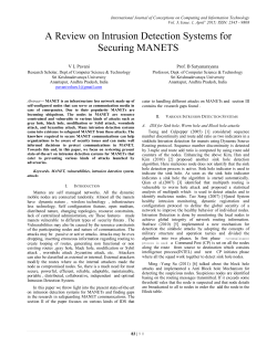 20: A Review on Intrusion Detection Systems for Securing MANETS