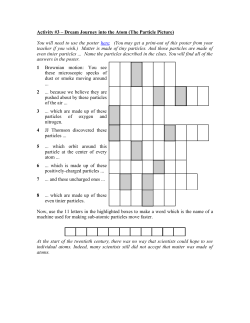 Activity #3 – Dream Journey into the Atom (The Particle Picture) You