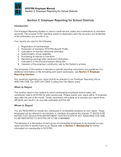 Section 2: Employer Reporting for School Districts