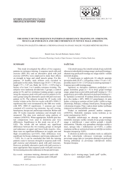 SUMMARY This study investigated the effects of two sequence