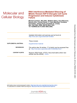 Failure Progression and Induces Cytokinesis Mitotic Kinesin KIF14