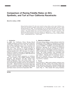 Comparison of Racing Fatality Rates on Dirt, Synthetic, and