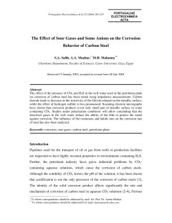 The Effect of Sour Gases and Some Anions on the Corrosion