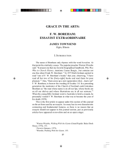GRACE IN THE ARTS: F. W. BOREHAM: ESSAYIST