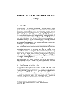 the social meaning of eh in canadian english