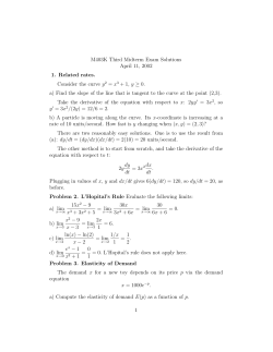 M403K Third Midterm Exam Solutions April 11, 2002 1. Related