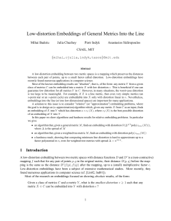 Low-distortion Embeddings of General Metrics Into the Line