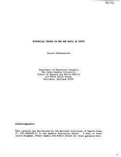 historical trends in the sex ratio at birth - JScholarship