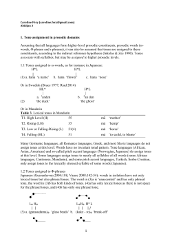 1 1. Tone assignment in prosodic domains Assuming that all