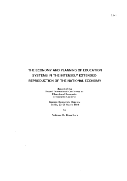 The Economy and planning of education systems in