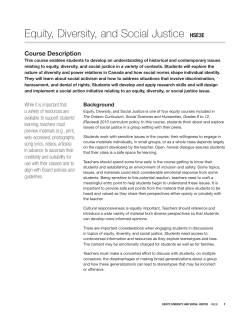 Equity, Diversity, and Social Justice HSE3E
