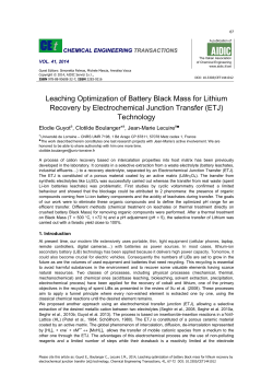 Leaching Optimization of Battery Black Mass for Lithium