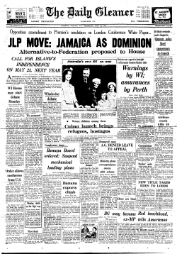 JLP Move: Jamaica as Dominion. Alternatives to Federation proposed