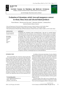Evaluation of chromium, nickel, iron and manganese content in