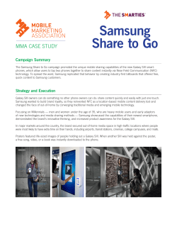 Samsung Share to Go - Mobile Marketing Association