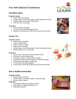 Fun with Oatmeal Containers