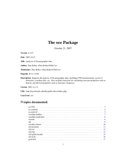 The oce Package - the University of Bayreuth