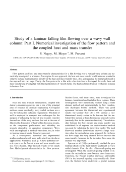 Study of a laminar falling film flowing over a wavy wall column: Part I