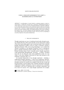 USING A THOUGHT EXPERIMENT TO CLARIFY A