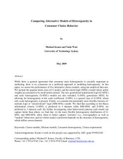 Comparing Alternative Models of Heterogeneity in Consumer