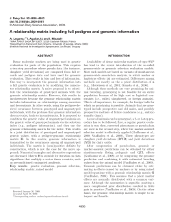 A relationship matrix including full pedigree and genomic information