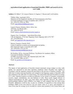 Agricultural land application of municipal biosolids: PBDE