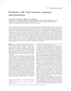Predation risk, host immune response, and parasitism