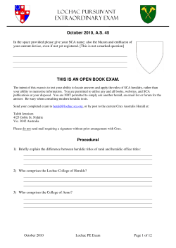 Lochac Pursuivant Extraordinary Exam